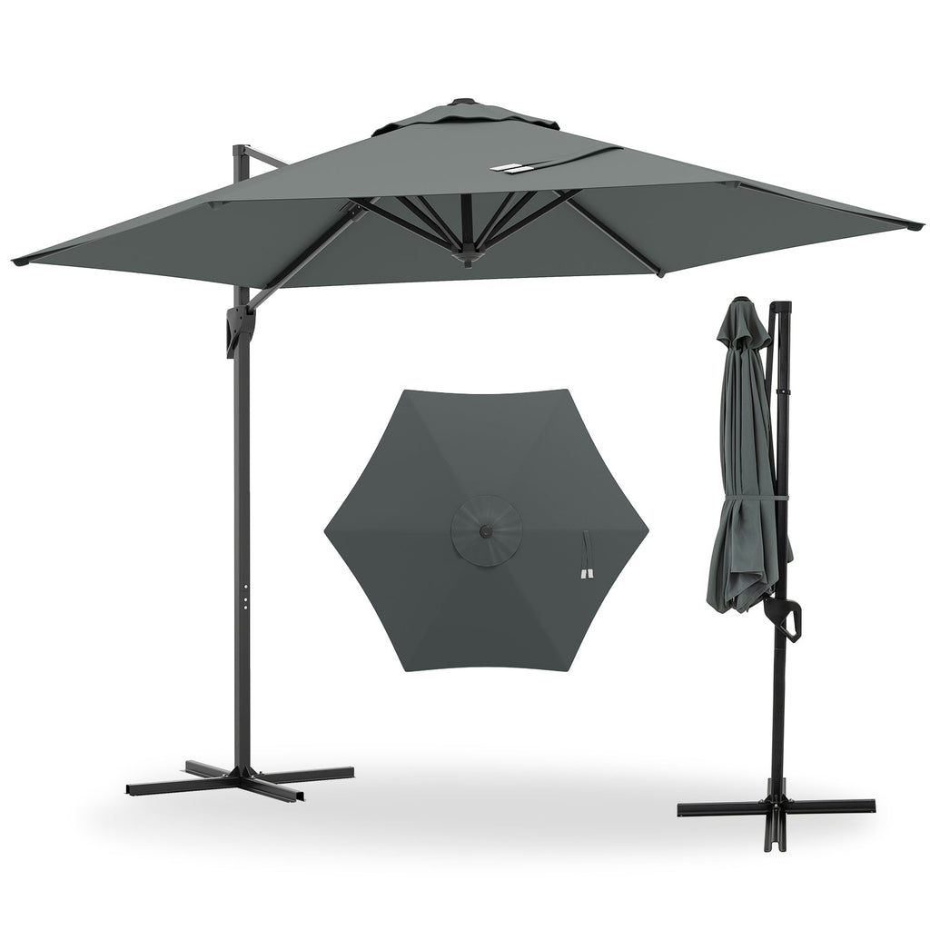 9-Foot Cantilever Patio Umbrella with Vented Sun-Protective Canopy