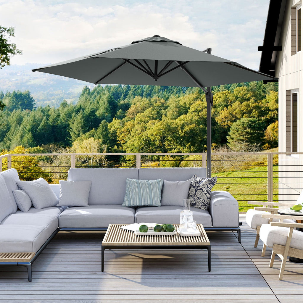 9-Foot Cantilever Patio Umbrella with Vented Sun-Protective Canopy