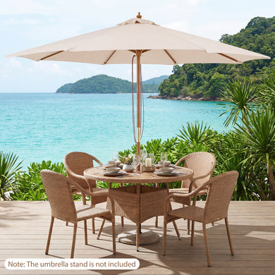 9-Foot Outdoor Market Table Umbrella with Bamboo Pole and 8 Ribs
