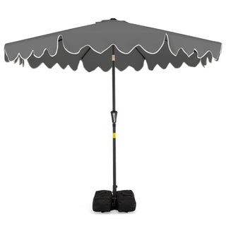 9-Foot Tilting Patio Umbrella with Weighted Base and Sandbags
