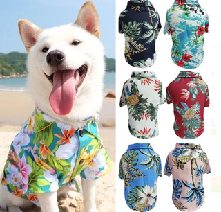 Hawaiian Pet Dog Summer Shirt – Coconut Tree & Pineapple Print