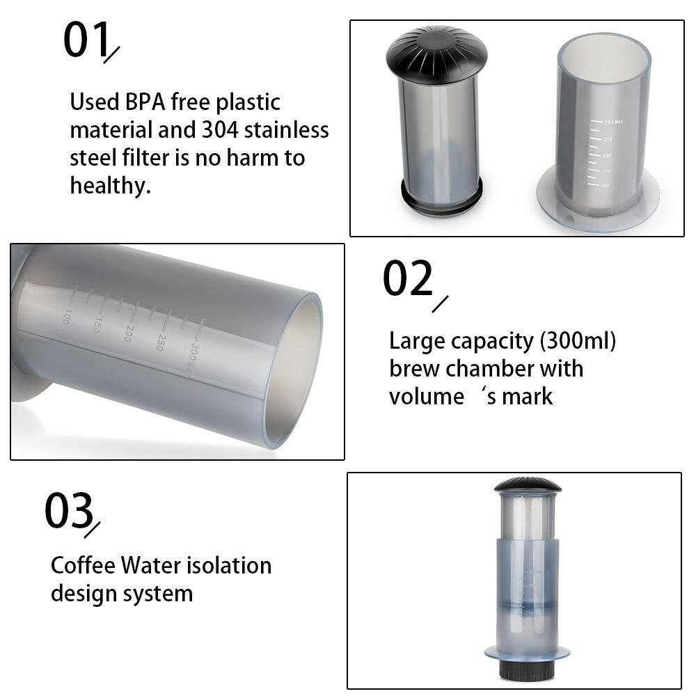 Portable AeroPress Coffee Maker – Hand Coffee Brewer