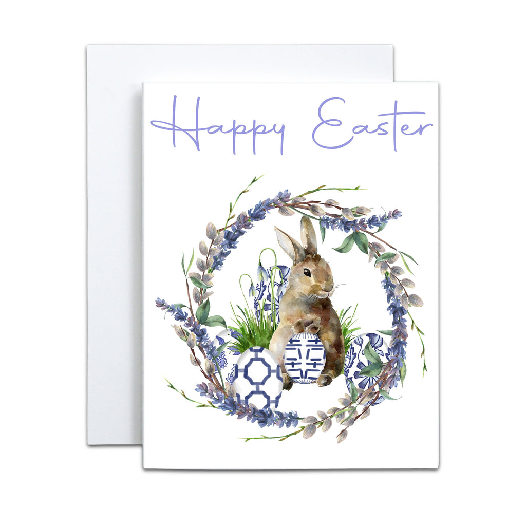 Bunny & Spring Floral Easter Greeting Card