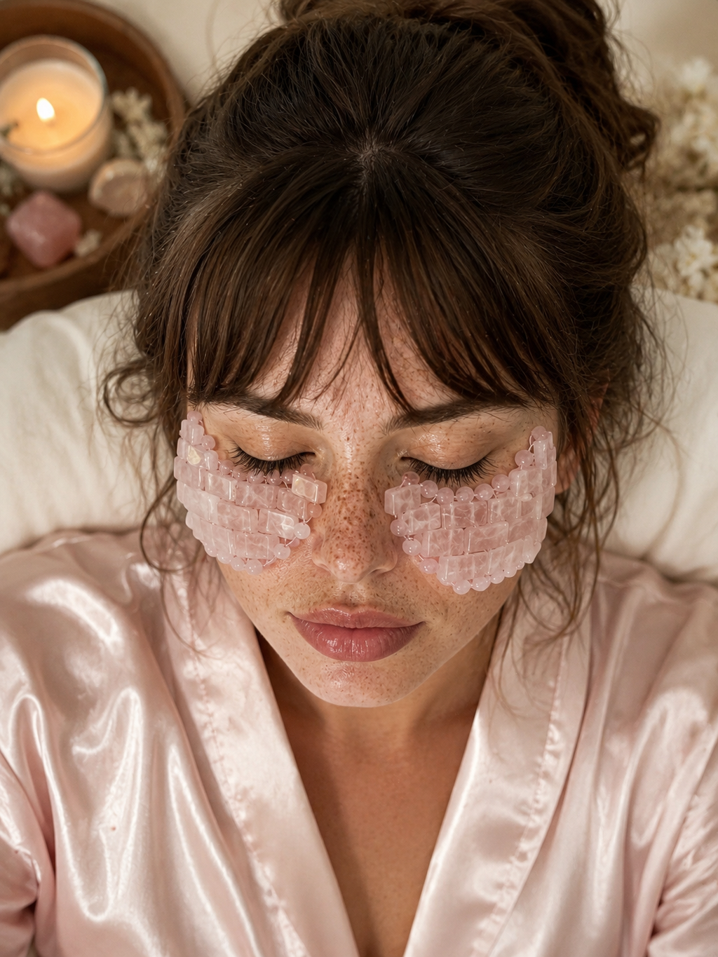 Rose Quartz Under Eye Mask – Cooling Crystal Eye Mask Set