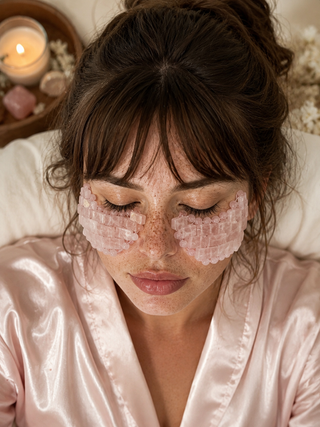Rose Quartz Under Eye Mask – Cooling Crystal Eye Mask Set