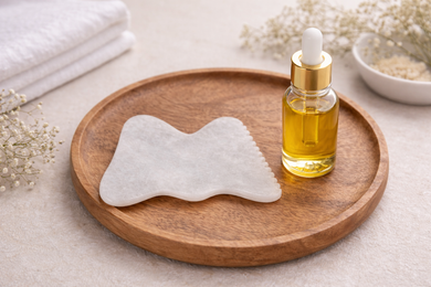 Clear Quartz Sculpt-M Gua Sha – M-Shape Facial Sculpting Tool