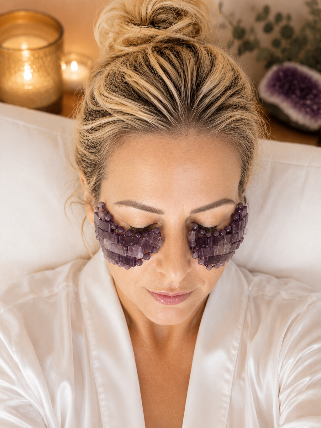Amethyst Under Eye Mask – Cooling Crystal Eye Mask Set
