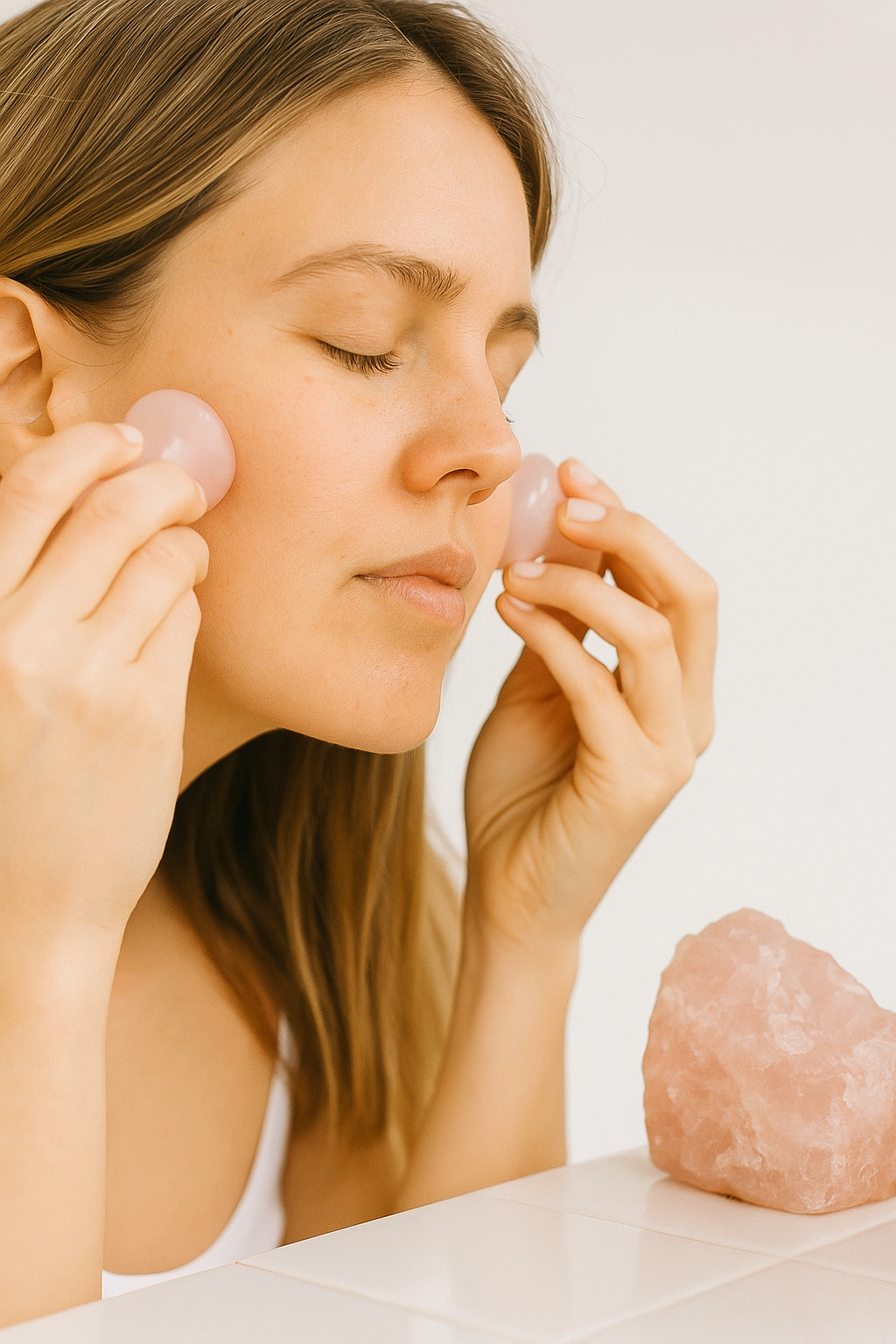Rose Quartz Gua Sha Mushrooms – Crystal Facial & Body Massage Set