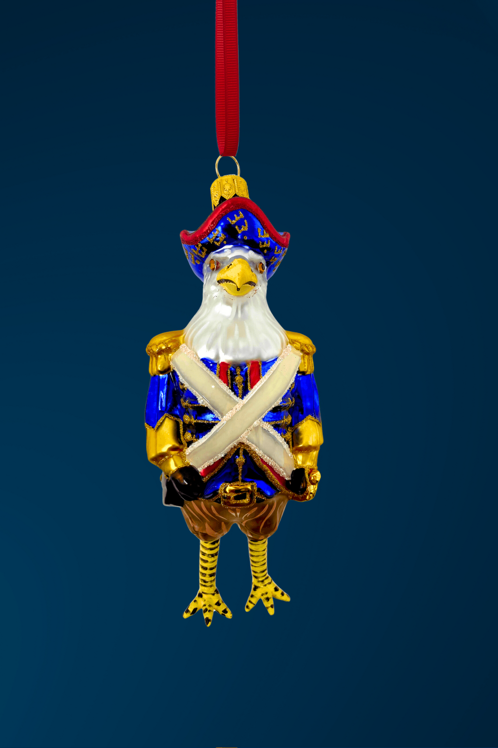 Eagle Founding Feather Glass Ornament – Declaration of Elegance Collection