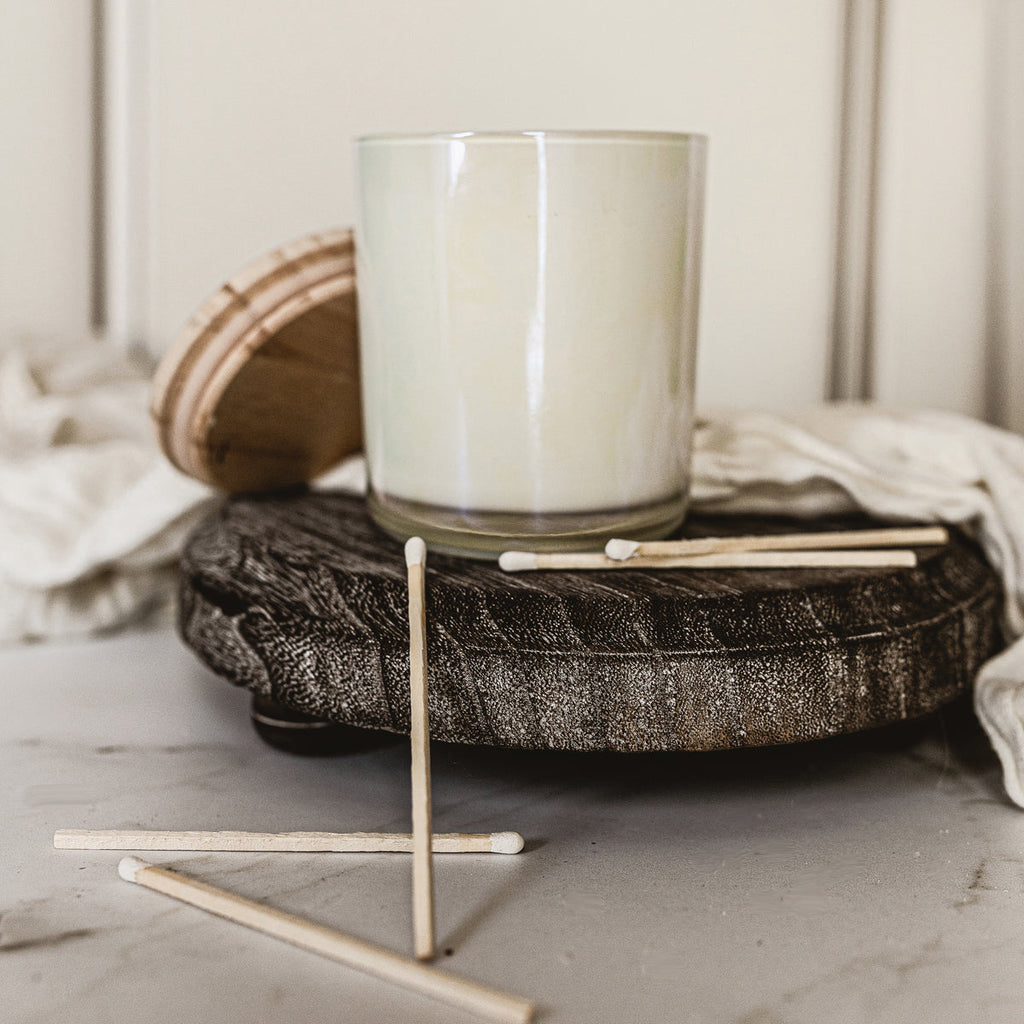 Round Wooden Pedestal Tray – Rustic or Natural Paulownia Wood Display Stand