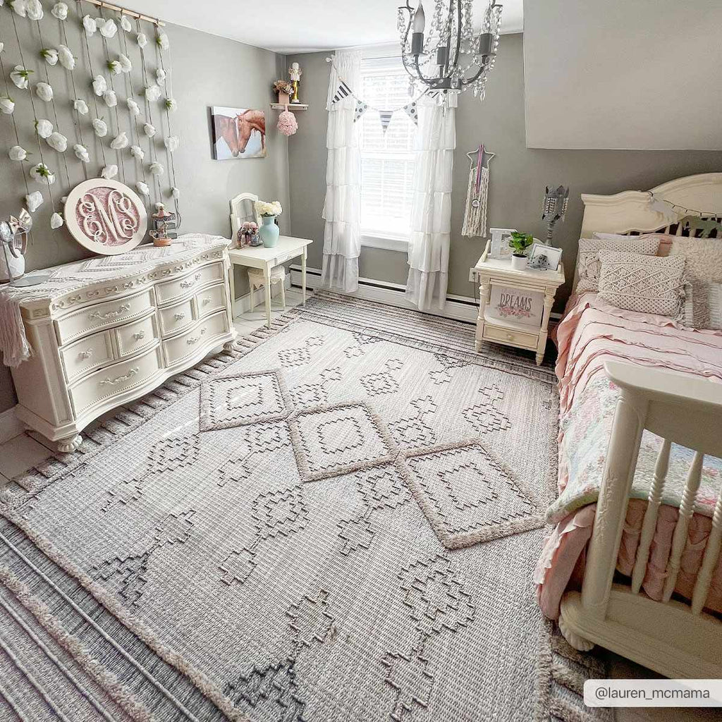 Amaga High Low Rustic Rug – Textured Modern Washable Area Carpet