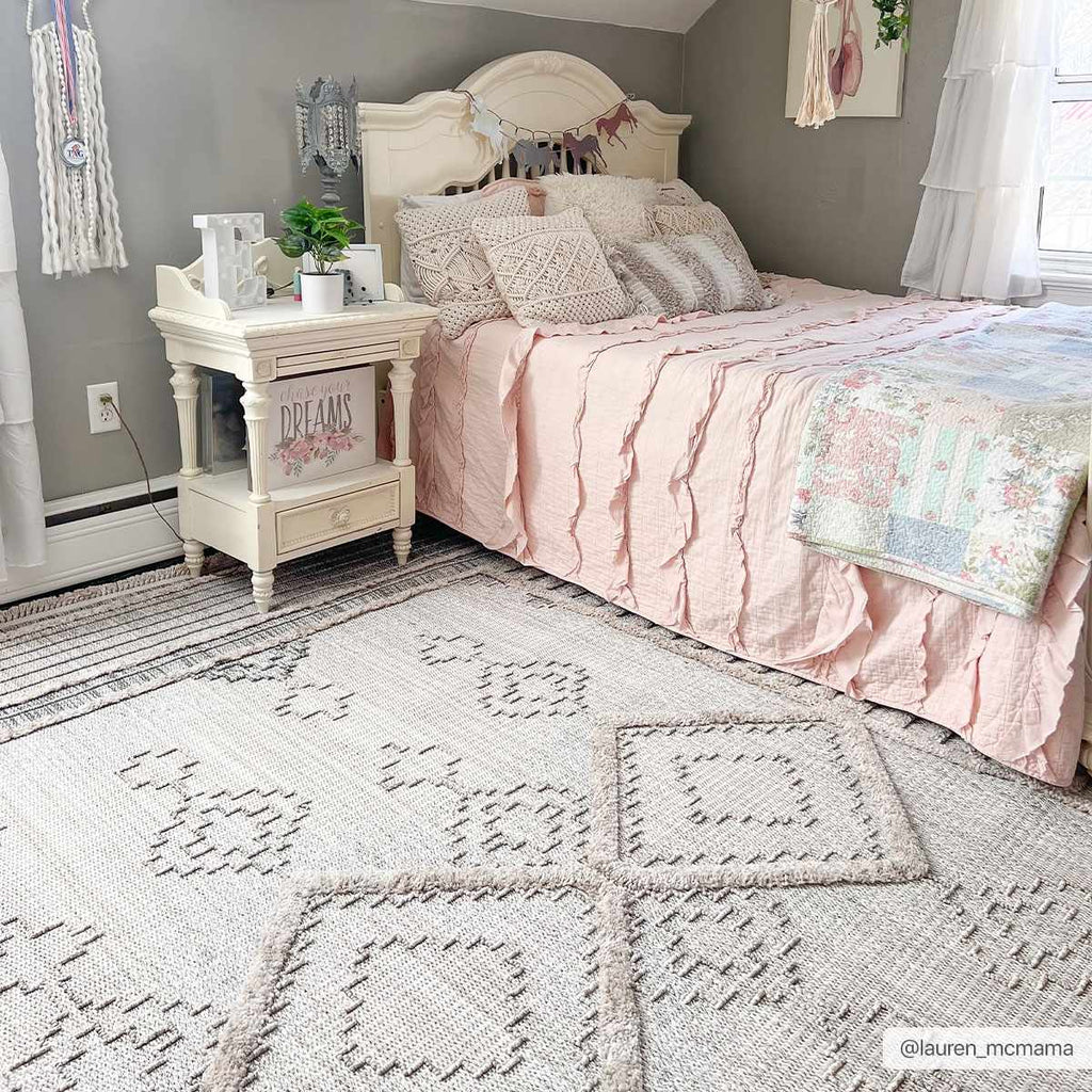 Amaga High Low Rustic Rug – Textured Modern Washable Area Carpet