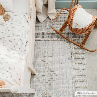 Amaga High Low Rustic Rug – Textured Modern Washable Area Carpet