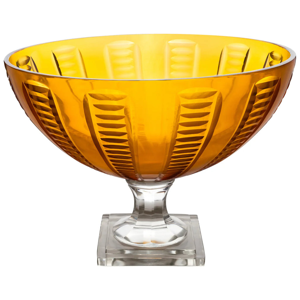 York Collection Footed Crystal Bowl – Elegant Decorative Centerpiece Bowl