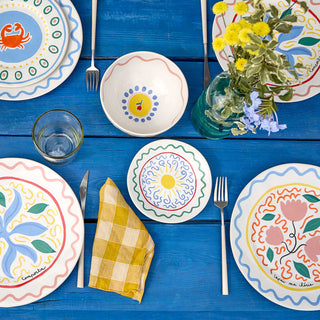 Costa Nova Summer Bliss Appetizer Plate – Sun White Fine Stoneware
