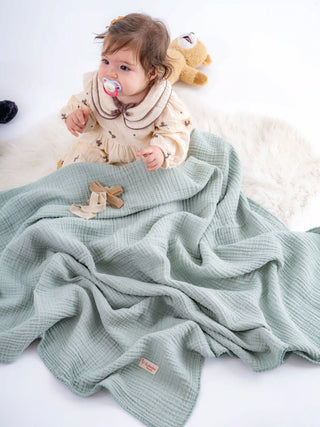 Quilted Muslin Blanket | 4-Layer Cotton Baby & Home Throw