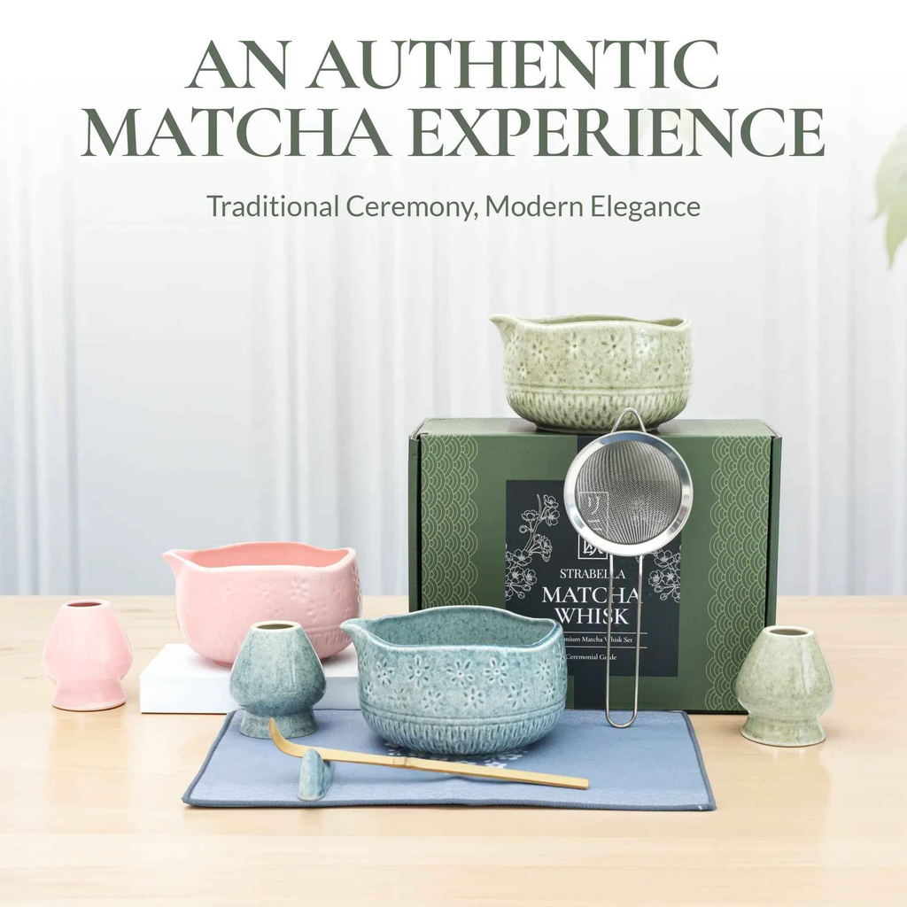 Strabella Matcha Whisk Set – Complete Bamboo & Ceramic Tea Set