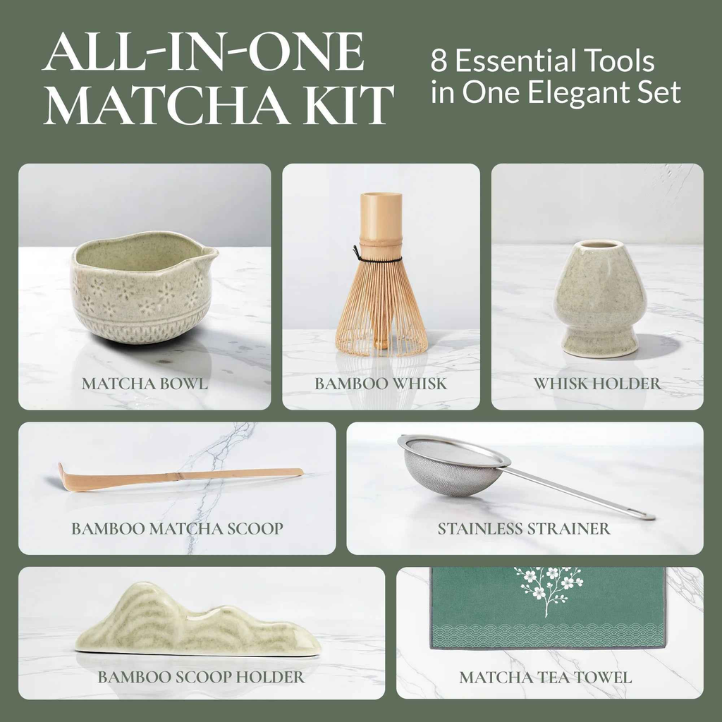 Strabella Matcha Whisk Set – Complete Bamboo & Ceramic Tea Set