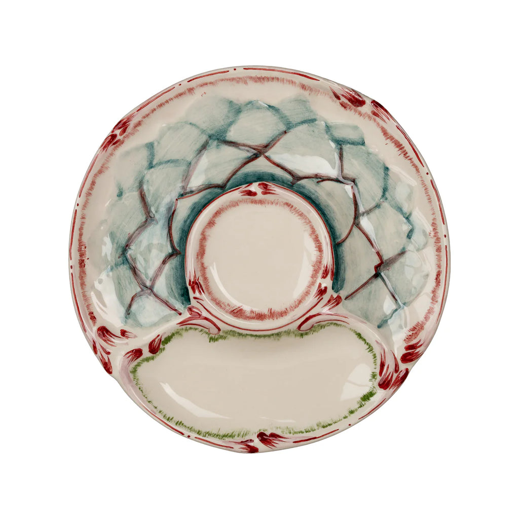 Artichoke Plates Set of 2 – Hand-Painted Portuguese Majolica Style Serving Plates