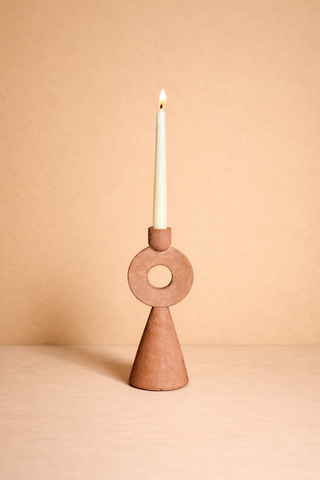 Azu & Asha Handcrafted Terracotta Taper Candle Holders