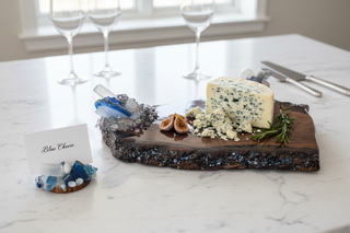 Azure Walnut & Natural Stone Place Card Holder