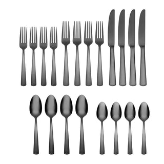 Oneida Aptitude Midnight Glossy 20-Piece Flatware Set, 18/0 stainless steel (view 2)
