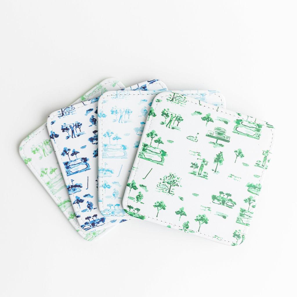 Elegant Tee Time Golf Coasters – Set of 4