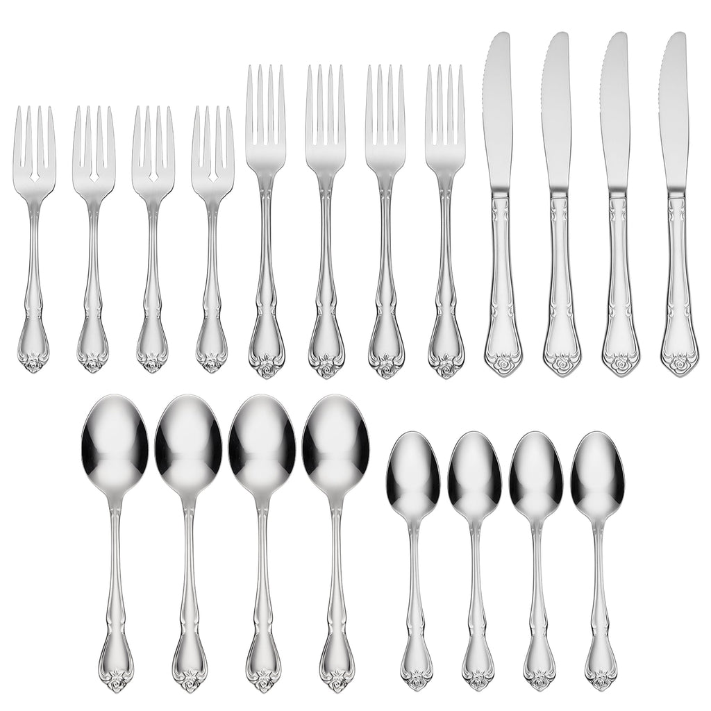 Oneida True Rose 20-Piece Flatware Set, 18/0 stainless steel (view 2)