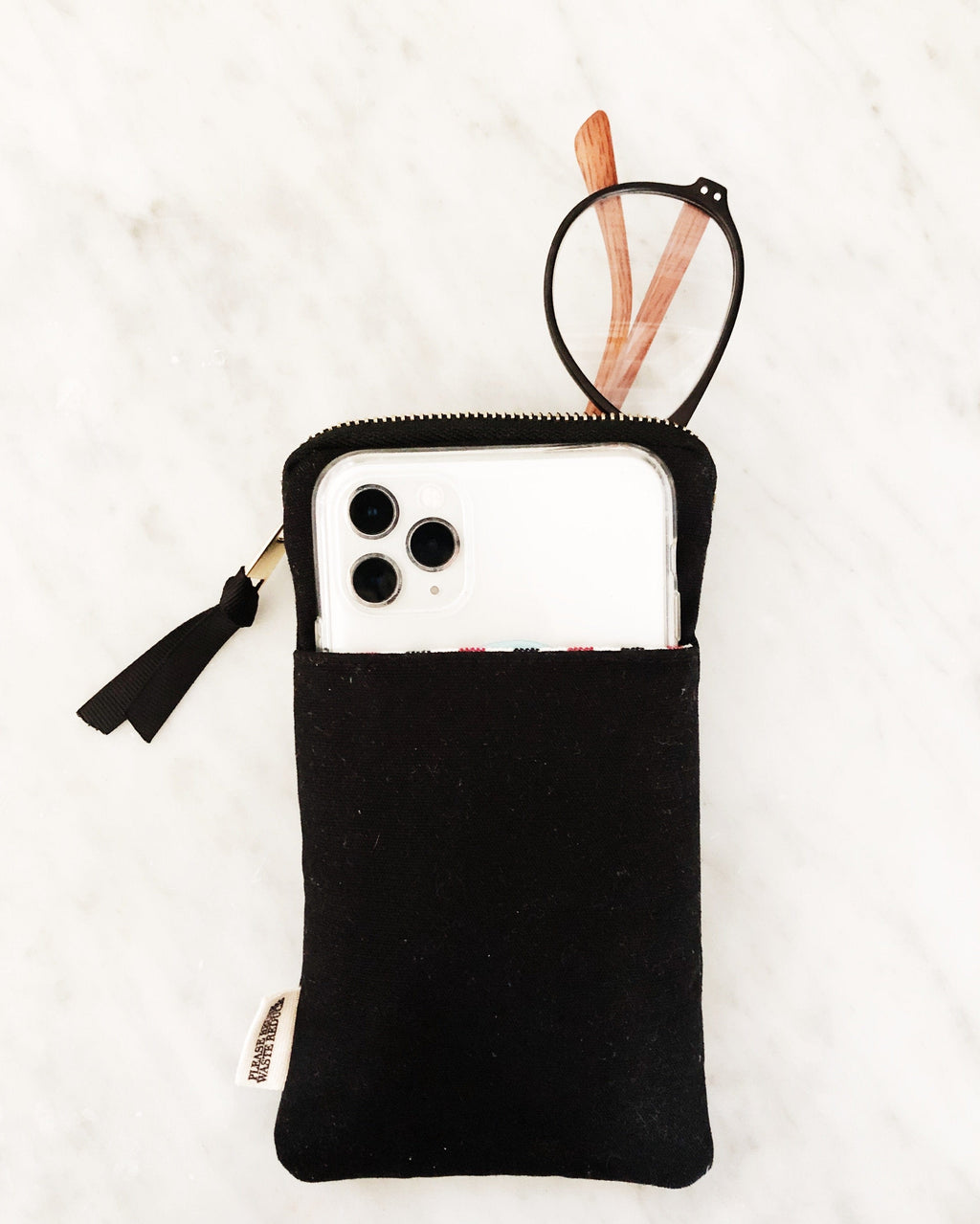 My Specs Glasses Case with Outside Pocket – Black