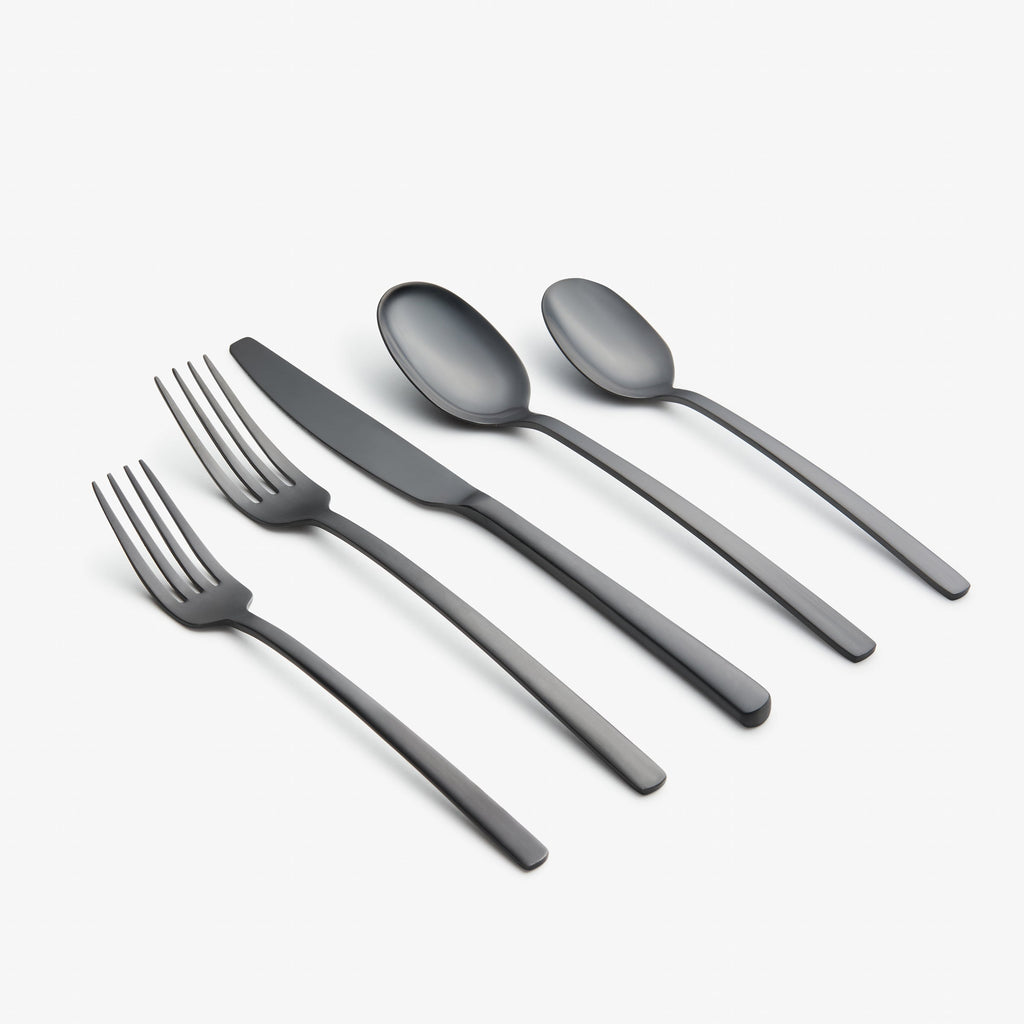 Cambridge Beacon Black Satin 20-Piece Flatware Set, 18/0 stainless steel (view 3)