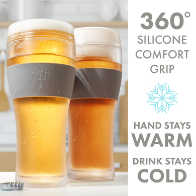 Barcelona Acrylic Cooling Beer Glasses Set of 2 – Chilled Drinkware for Outdoor Parties