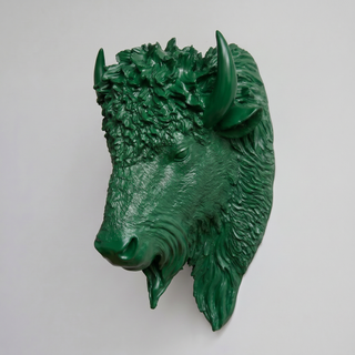 Sculpted Faux Bison Head Wall Decor