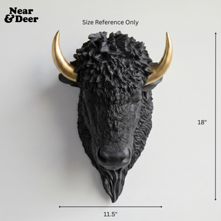 Sculpted Faux Bison Head Wall Decor
