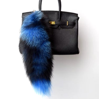 Real Fox Tail Fluffy Keychain (35-45cm) – Perfect for Handbags & Accessories