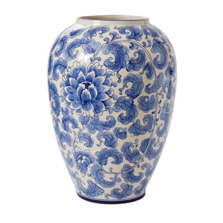 Classic Meets Contemporary: Elodie Vase in Blue Floral Chinoiserie