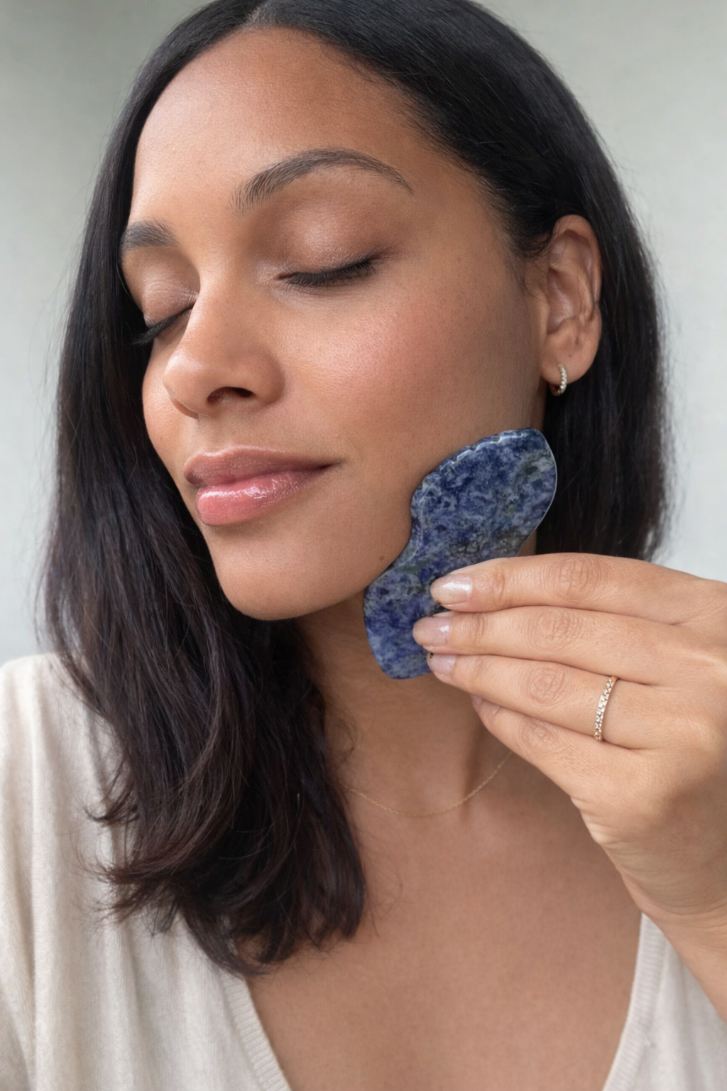 Blue Sodalite Gua Sha Set – Facial Sculpting & Massage Tools