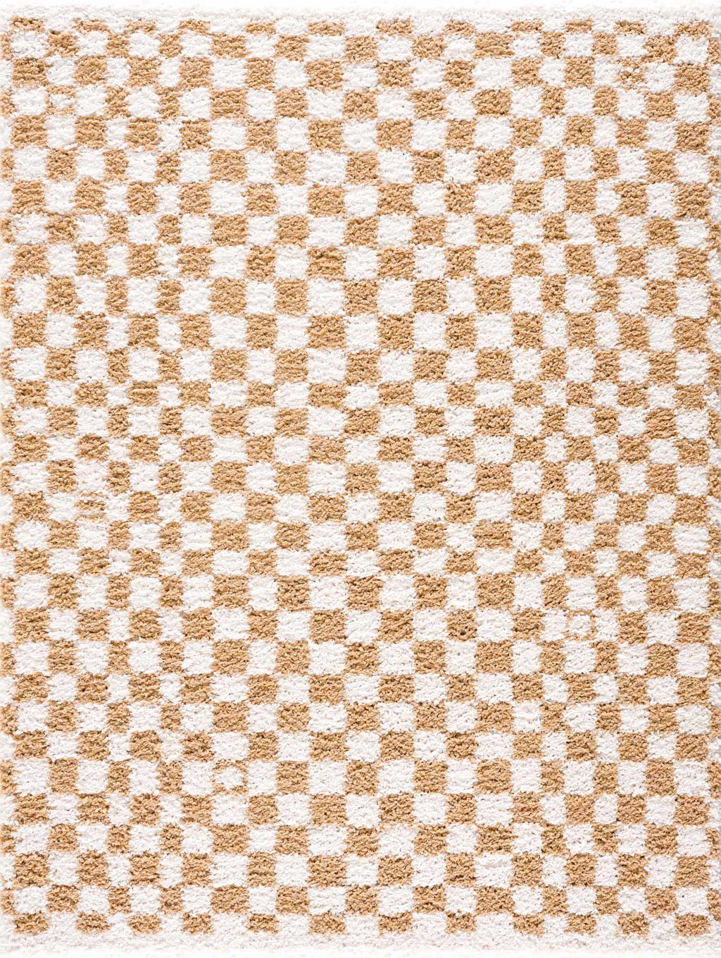 Kieu Mustard Ivory Checkered Area Rug – Modern Patterned Floor Carpet