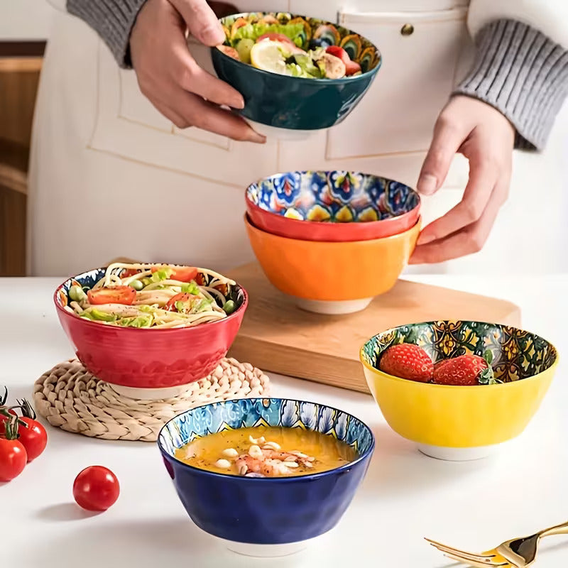 Maison Marrakech Artisan Ceramic Bowl Set – Set of 6