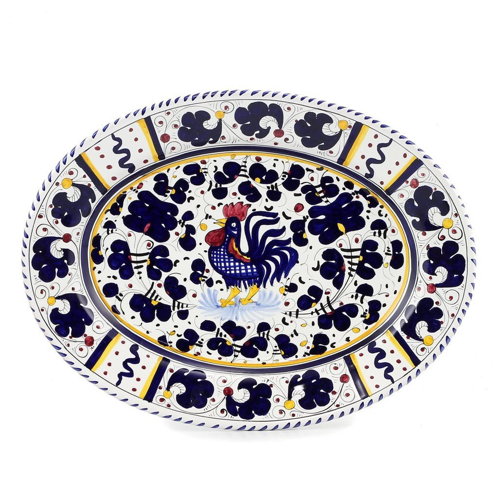ORVIETO BLUE ROOSTER: Serving Oval Platter