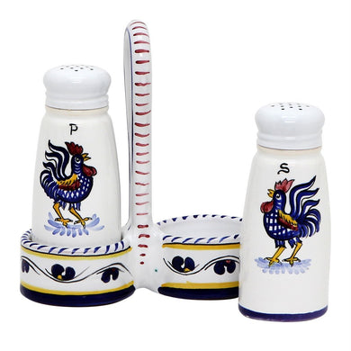 ORVIETO BLUE ROOSTER: Salt and Pepper Cruet