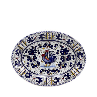ORVIETO BLUE ROOSTER: Oval Plate