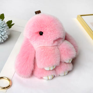 Bunny Lulu Rex Fur Key Chains with Vintage Bunny Tin Cases & Car Freshener