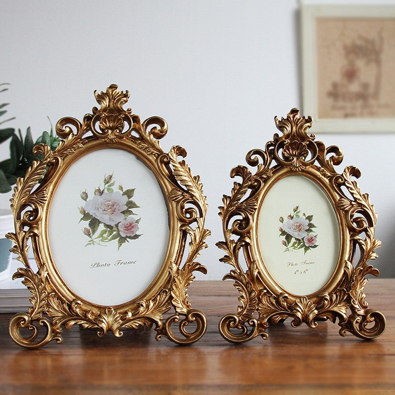 Ornate Gold Baroque Crown Photo Frame