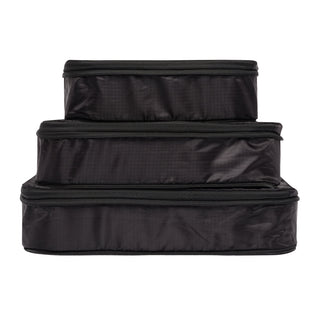 Compression Packing Cubes – Recycled Nylon – 3-pack – Black