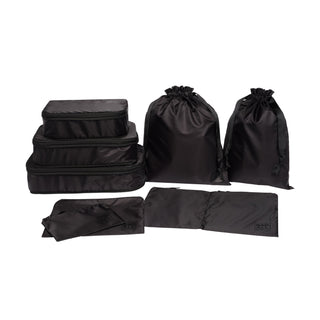 Compression Packing Cubes & Packing Bags – Recycled Nylon – 8-pack – Black