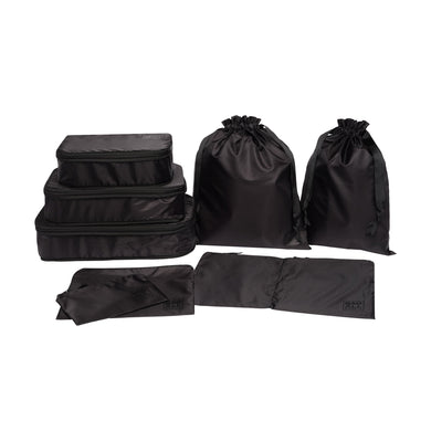 Compression Packing Cubes & Packing Bags – Recycled Nylon – 8-pack – Black