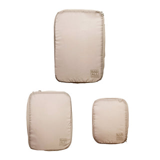 Compression Packing Cubes – Recycled Nylon – 3-pack – Taupe