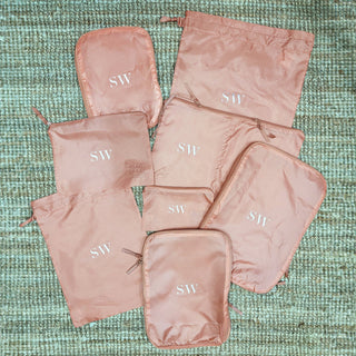 Compression Packing Cubes & Packing Bags – Recycled Nylon – 8-pack – Pink/Blush
