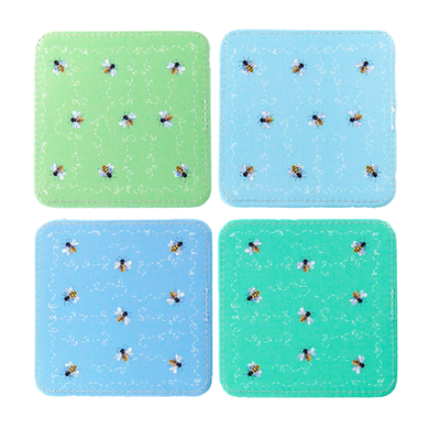 Bee Happy Honey Bee Coasters – Set of 4