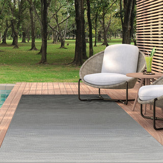 Big Sur Ash Ombre Reversible Outdoor Patio Rug